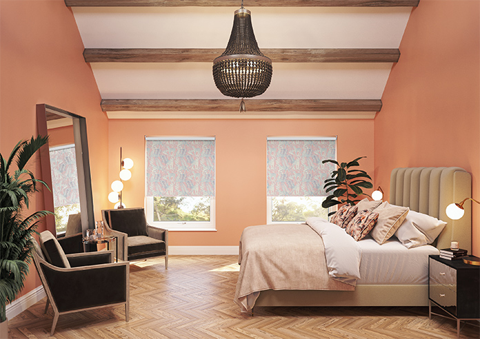 Tropical Wildcats, Salmon Pink - Twist&Fit Roller Blind - Image 8